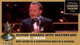 Olivier Awards 2018  Michael Jibson wins BEST ACTOR IN A SUPPORTING ROLE IN A MUSICAL [upl. by Elleirua]