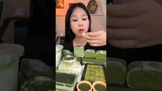 Matcha Chocolate desserts p1 mukbang asmreating shorts [upl. by Rolfe]