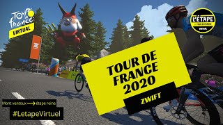 TOUR DE FRANCE VIRTUEL ZWIFT 2020 MONT VENTOUX Létape reine et maillot jaune [upl. by Noe]