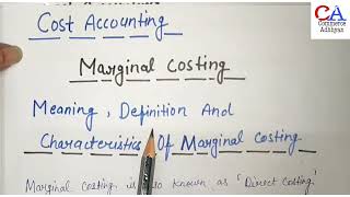 Management Accounting  Advantages Of Marginal Costing  Disadvantages Of Marginal Costing [upl. by Rizzi831]