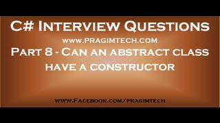 Part 8 Can an abstract class have a constructor [upl. by Googins]