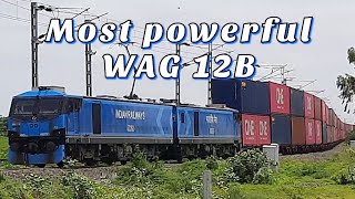 WAG12B 60393 leading massive double decker freight amp wdg4 hauling blc wagon rake [upl. by Sarat715]