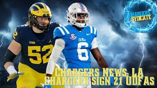 Chargers News LA Chargers sign 21 Undrafted Free Agents [upl. by Rancell]