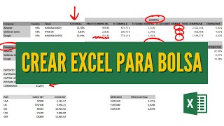 ¿Cómo CREAR un EXCEL PARA CARTERA DE ACCIONES en BOLSA IMPORTAR cotizaciones EN TIEMPO REAL ✅✏️ [upl. by Fabio]