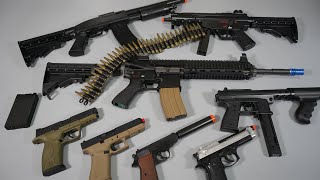 HK416 GBB Airsoft Toy Gun  Glock17 MP5K  Shot Gun  MampP PPK M9  Realistic Toy Guns Collection [upl. by Levison]