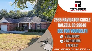 Brick Beauty on 1 Acre See This OpenConcept Gem Listing Alert2535 Navigator Circle Dalzell SC [upl. by Zarla]