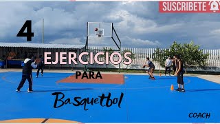 4 EJERCICIOS DE BALONCESTO  CLINICA DE BASQUETBOL [upl. by Tierell13]