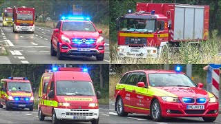 Großbrand zerstört Kindergarten  Einsatzfahrten Feuerwehr Rettungsdienst amp Polizei in Erkrath [upl. by Colston886]