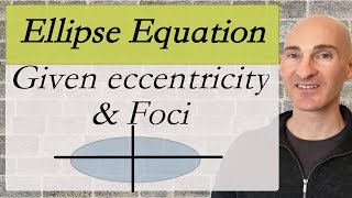 Ellipse Equation Given Eccentricity and Foci [upl. by Latsyek]