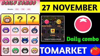 Tomarket Airdrop Daily Combo 27 November  Tomato Daily Combo Today  Tomarket daily combo card [upl. by Phemia]