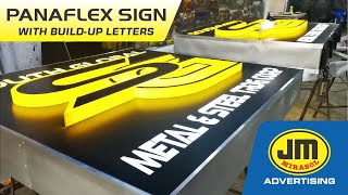 Lighted Panaflex Sign with Acrylic plastic Buildup letters  JM Mirasol Advertising [upl. by Nayrb459]