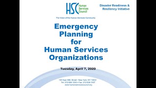 HSC Emergency Planning for Nonprofits Training 4720 [upl. by Llirpa]