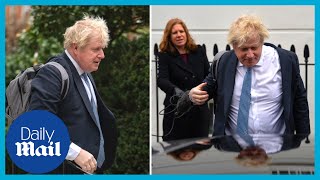 Boris Johnson leaves home as partygate dossier is set for release [upl. by Mike]