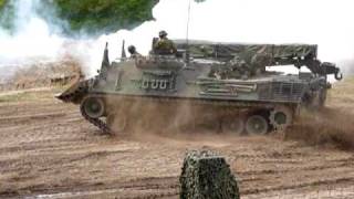 Landmachtdagen 2010 Havelte Leopard 1 genietank in tankgracht Bergepanzer 1 [upl. by Yliak318]