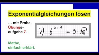 Exponentialgleichungen lösen mit Probe Übungsaufgabe 7  eine quotSpielereiquot damit [upl. by Marquet]