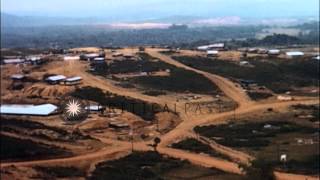 Aerial view of Americal Division base at Chu Lai in Vietnam HD Stock Footage [upl. by Sam]