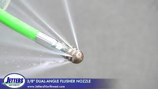 38quot DUALANGLE FLUSHER NOZZLE in action  Pipe Jetting [upl. by Rosenkranz]