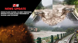 Sikkim flash floods 23 Army personnel missing in flash flood triggered by glacial lake outburst [upl. by Enimasaj]