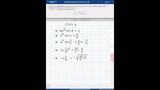 Bestimmung einer Umkehrfunktion in MathWeb [upl. by Nelrah192]