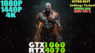 GTX 1060  RTX 4070  God of War PC  1080P 1440P amp 4K Performance Test [upl. by Suoivatnom]