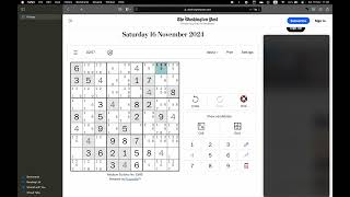 Washington Post Sudoku ✦ November 16 2024 ✦ Medium [upl. by Danuloff]