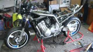 02 yamaha fazer 1000 custom retro streetbike build [upl. by Blockus]