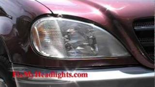 Headlights Restoration Mercedes ML320 By Headlight Restoration Service Florida [upl. by Briney]