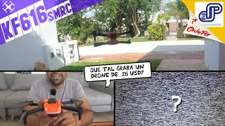 Drone de 25 dólares KF616 sin GPS Brushed y 2000mAh Qué tal graba un drone tan barato [upl. by Cutcheon]