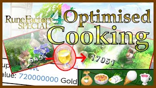 RF4S Cooking in Rune Factory for Stats and Profit  Making Money as Fast as Possible [upl. by Nylyoj]