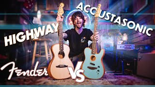 Fender Acoustasonic vs Highway  Comparing Fenders Electro Acoustics [upl. by Iznil33]