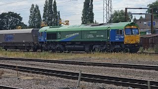 GBRf 66796 At Doncaster From Doncaster Down Decoy Gbrf To Hunslet Tilcon Gbrf [upl. by Zosima101]