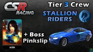 CSR Racing  Tier 3 Crew Battle  Stallion Riders  Boss Pinkslip  Aliedas BMW M3 [upl. by Lesya]