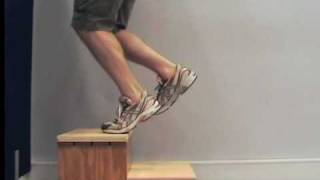 Eccentric calf muscle exercises for Achilles tendinopathy Part 4m4v [upl. by Verbenia]