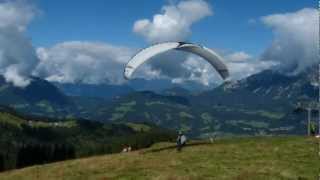 Gleitschirmfliegen in Ellmau Tirol Start und Landung [upl. by Attiuqal]