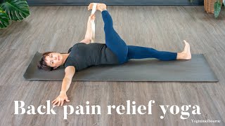 Back pain relief yoga  20min  mobilise amp release [upl. by Bostow421]