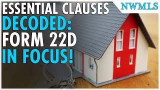 Master NWMLS Form 22D Essential Clauses for WA Real Estate Agents [upl. by Akim104]