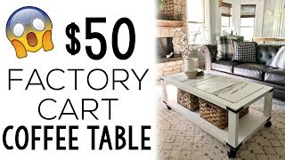 DIY 50 Factory Cart Coffee Table [upl. by Wistrup]