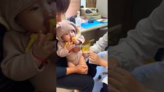 Cutebaby 💕 Baby vaccine action at hospital 🏥 to funny I baby cute love family shots funny [upl. by Einneb]