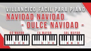 Como tocar Dulce Navidad en piano  Tutorial Villancico Fácil [upl. by Felder]