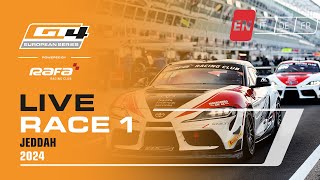 LIVE I Race 1 I Jeddah I GT4 European Series Powered by RAFA Racing Club 2024 [upl. by Miun]