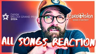 Dansk Melodi Grand Prix 2024 All Songs Reaction amp Analysis  Eurovision 2024 Denmark [upl. by Womack726]