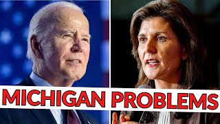 Trump wins Michigan Primary Biden has a problem with quotuncommittedquot Democrat voters [upl. by Ratep478]