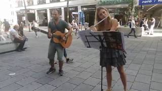 Straßenmusik in Wien Makedonsko Devojče Македонско девојче auf der Querflöte [upl. by Nottnerb]