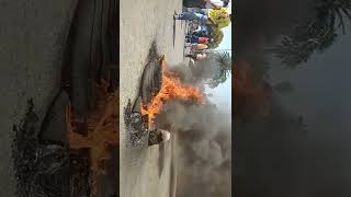 Angry Protesters burning tyres at Hoeskool Jan Viljoen in Randfontein school accused of racism [upl. by Carnes]