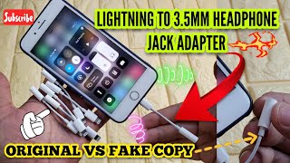 Lightning To 35mm Headphone Jack Adapter  Original VS Fake  Review [upl. by Ottavia]