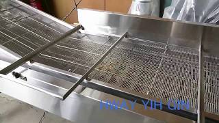 HY590WL Continuous Spring Roll Conveyor Fryer Line 輸送帶油炸冷卻機 [upl. by Lrig980]