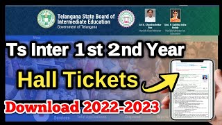 TS intermediate 1st year 2nd year hall ticket download in 2022 Telangana intermediate hall ticketes [upl. by Yleen]