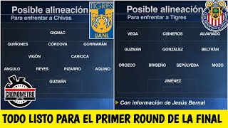 FINAL LIGUILLA LIGA MX Tigres y Chivas alineaciones para el partido de ida ¿Sorpresa  Cronómetro [upl. by Suirradal]