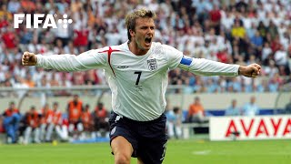 David Beckhams FreeKick Goal v Ecuador  2006 FIFA World Cup [upl. by Ahseki906]