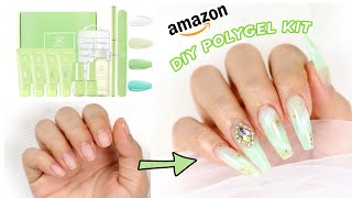 Trying A Green Polygel Kit from Amazon [upl. by Anneiv]